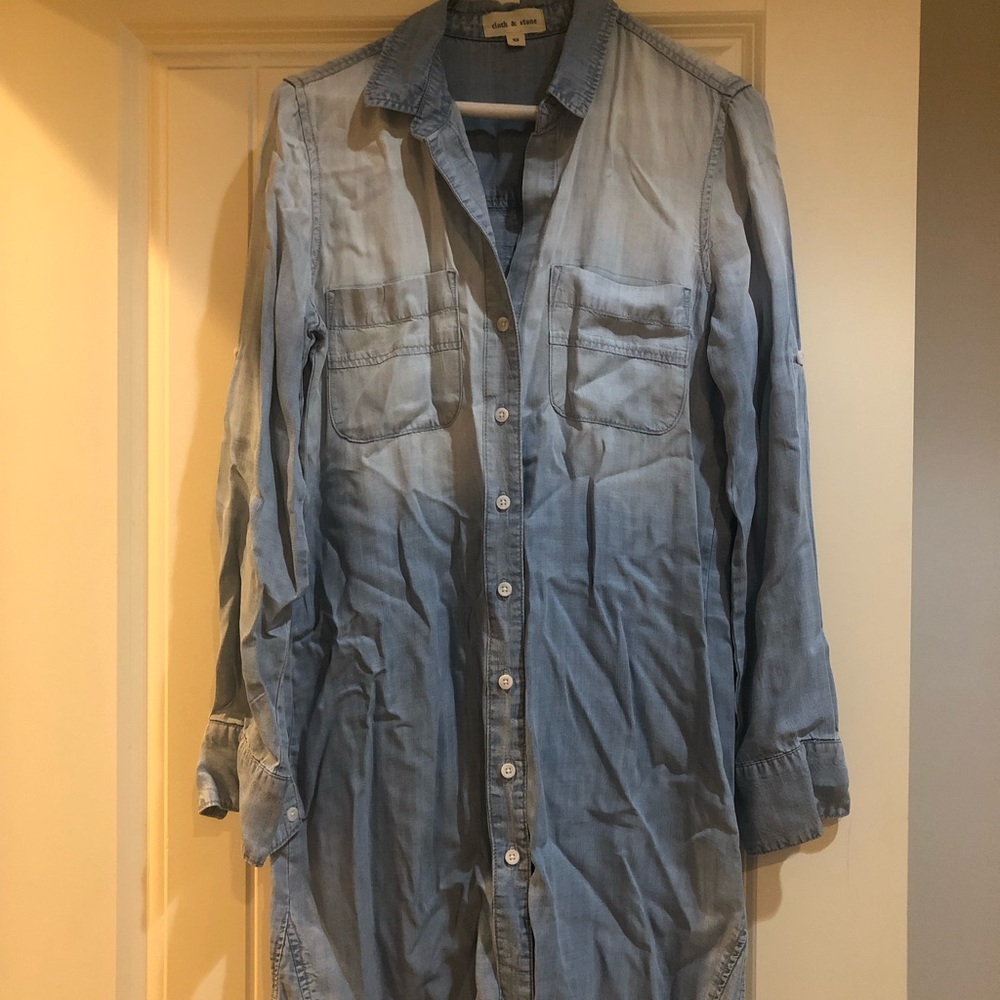 Cloth & Stone Chambray Dress xs Anthropologie - Picture 3 of 4